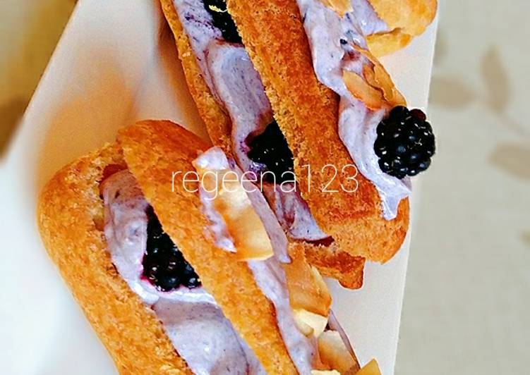 Langkah membuat Éclair BlackBerry vla mantap