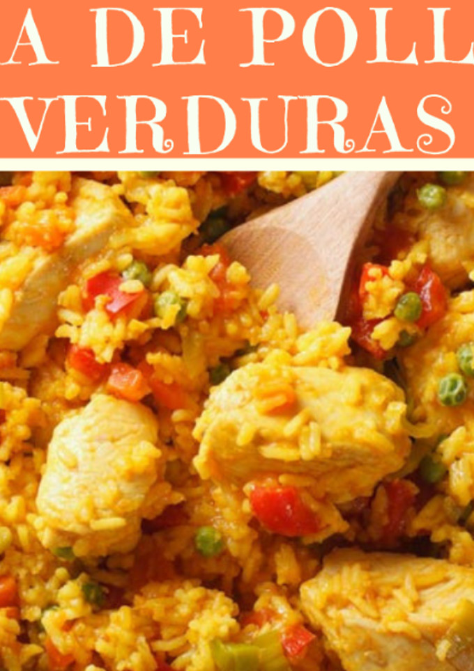 Una foto de Paella de pollo con verduras, fácil y riquísima
