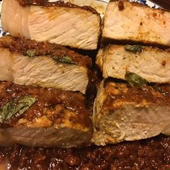 A picture of California Farm Organic Pork Chops.