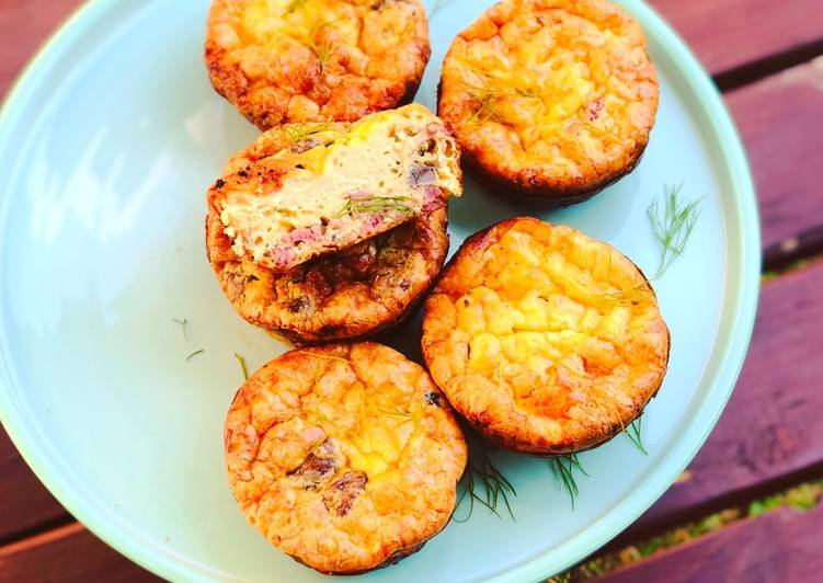 Steps to Prepare Ultimate Crustless Bacon and Mushroom Quiche Cups