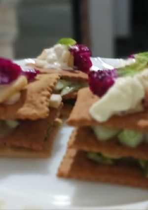 A picture of Homemade Sesame-Crackers WITH Sweet and Savoury flavours.