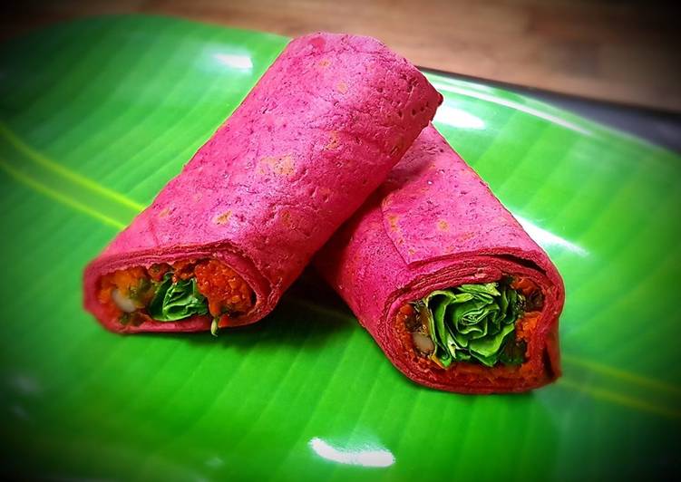 Steps to Make Any-night-of-the-week Vegan Beetroot Wrap