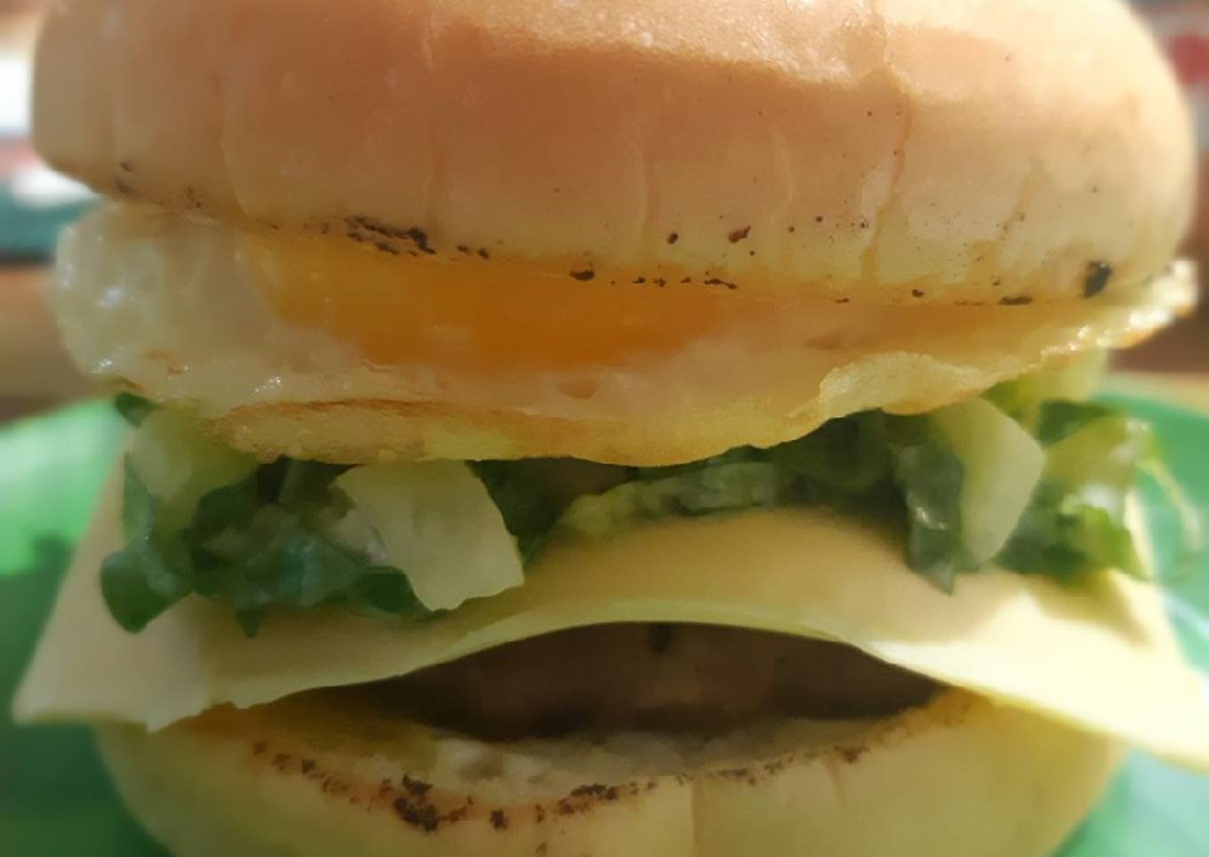 Beef Burger with Cheese and Egg