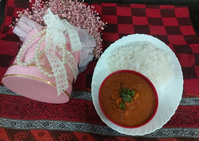 Prawns ghassi curry mangalory style/ with boil rice