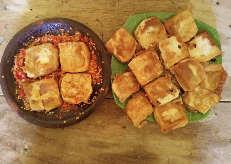 Resep Tahu crispy + sambal bawang (geprek), Lezat Sekali