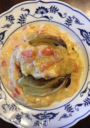 A picture of California Farm Fennel Steaks with Ham & Cheese.