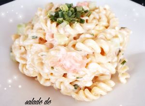 Une photo de Salade de pâte saumon concombre 😋