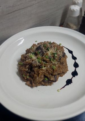 Una foto de Risotto de hongos