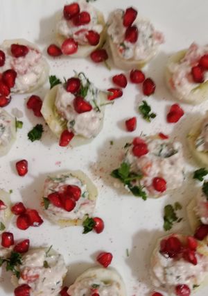 A picture of Healthy cucumber bites.