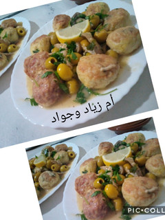 صورة لوصفة طاجين الزيتون بالفطر وكريات الدجاج والأرز