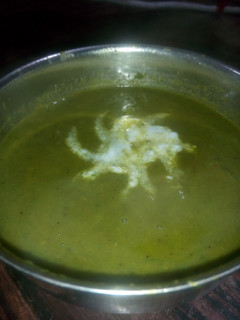 A picture of Spinach sour soup.
