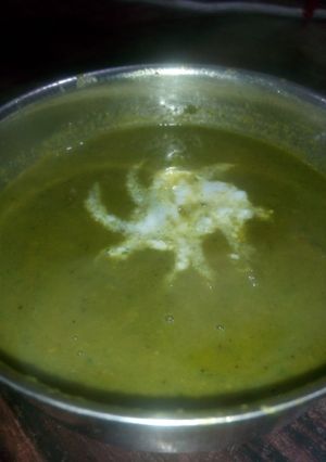 A picture of Spinach sour soup.