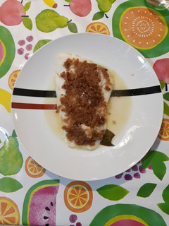 Una foto de Filete de fletan con virutas jamón a la papillote