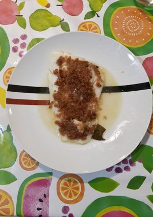 Una foto de Filete de fletan con virutas jamón a la papillote