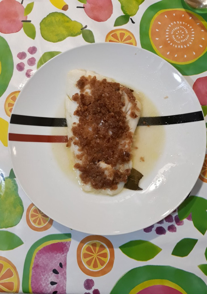 Una foto de Filete de fletan con virutas jamón a la papillote