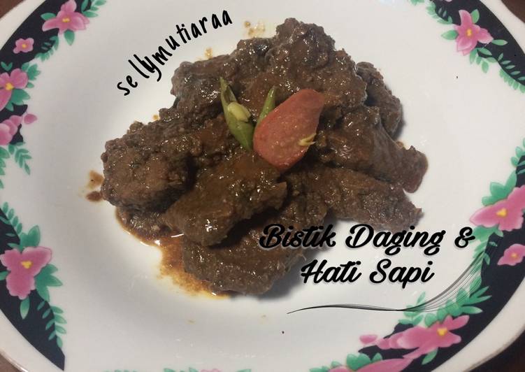Bistik daging & hati sapi