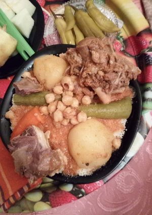 صورة لوصفة بربوشة باللحم