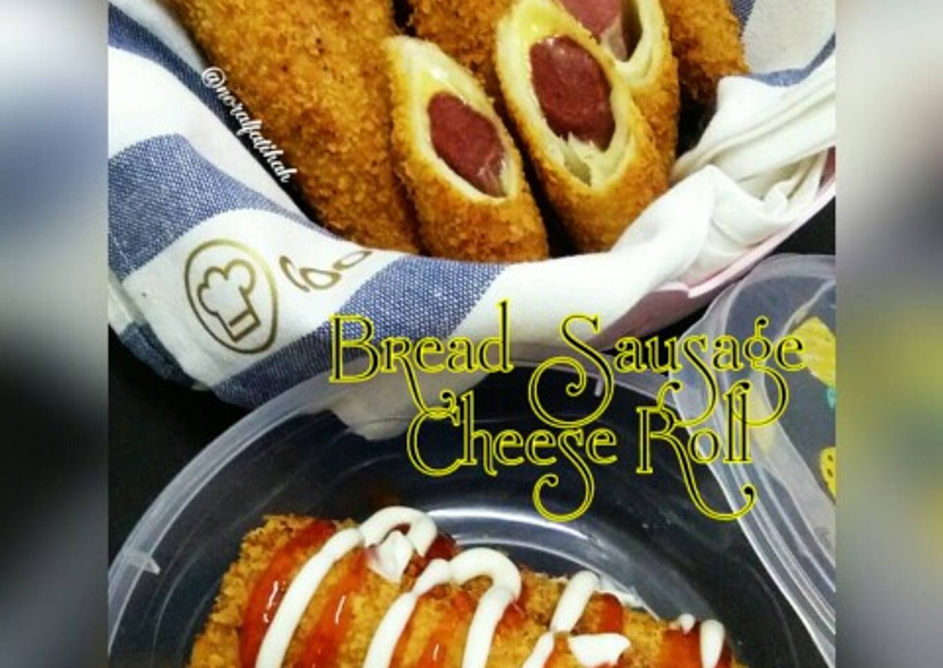 Bread, sausage and cheese bun