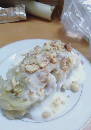 Hình của món Bánh chuối hấp cốt dừa.