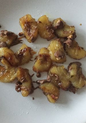 A picture of Banana dessert in a minute🍌.