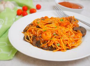 Foto resep Mushroom Shrimp Spaghetti Marinara