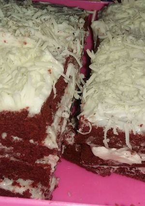 Foto resep Red Velvet Cake *easy way* (Eggless)