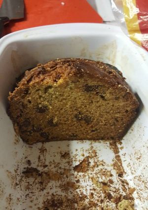 A picture of Banana chocolate or nut bread.