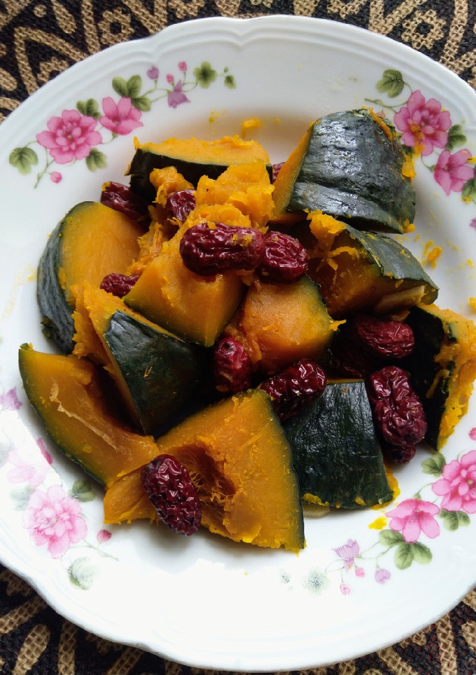 紅棗蒸南瓜（家常菜）（清冰箱料理）（便當菜）（素食料理） 的食譜成品照片