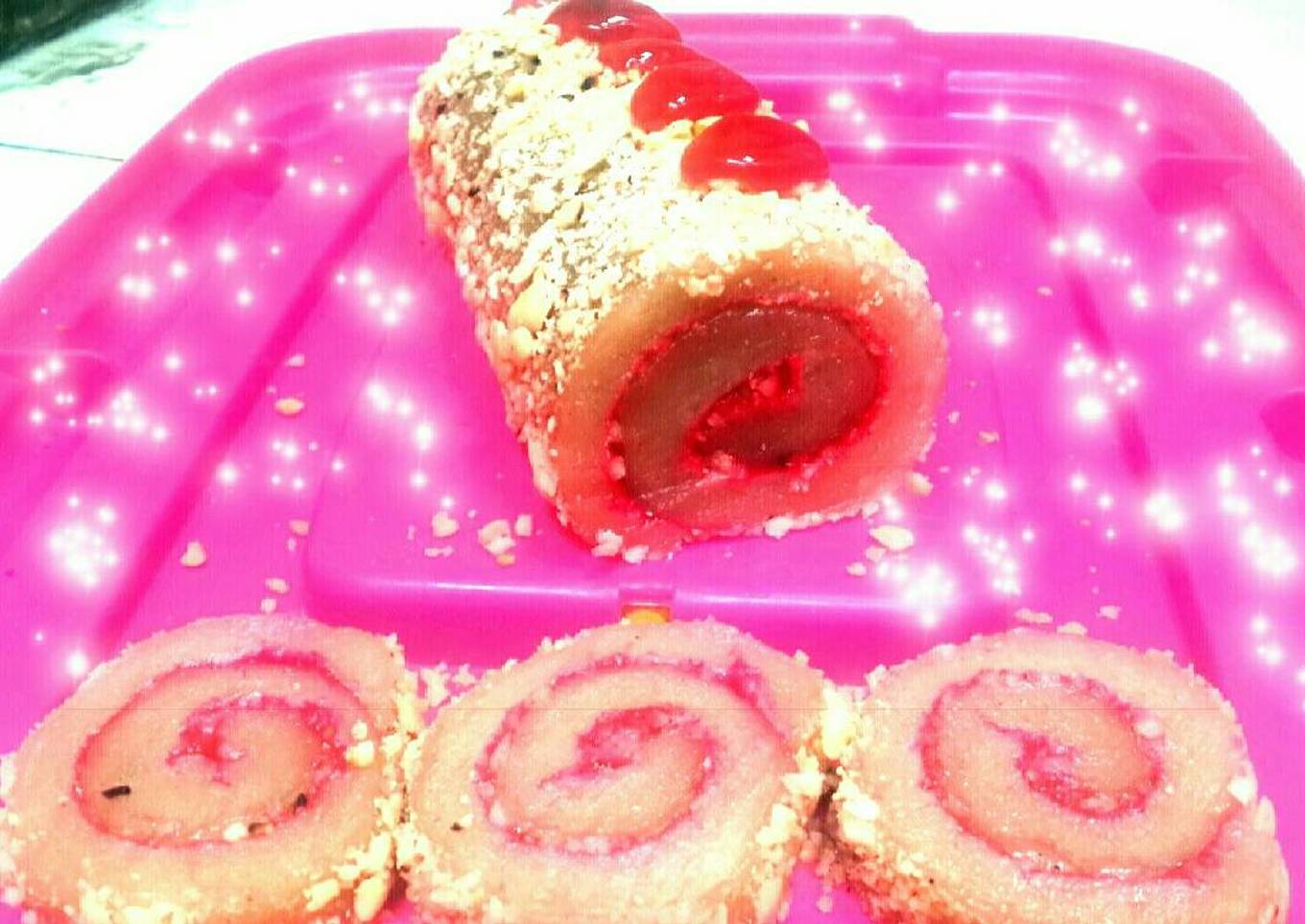 Resep Moci Roll Strawbery versi Gluteen Free #Maree Resep Moci Roll Strawbery versi Gluteen Free #Maree