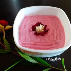 A picture of Kashmiri Gulab Shrikhand.