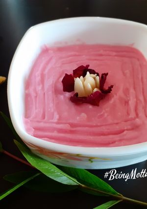 A picture of Kashmiri Gulab Shrikhand.