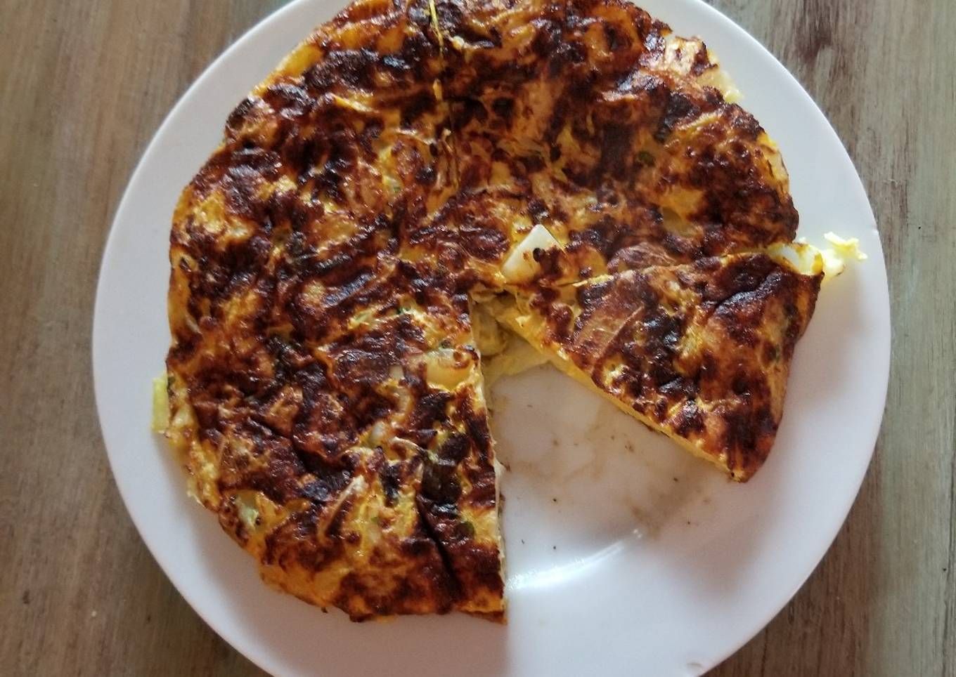 Tortilla de repollo rápida (sin papa)