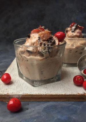 A picture of Chocolate cherry ice cream.