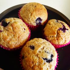 A picture of Blueberry and banana muffins.