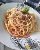 Spaghetti rojo con carne molida!! 🤤