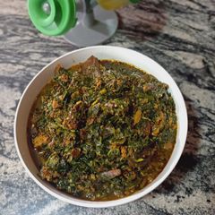 A picture of Vegetable egusi soup.