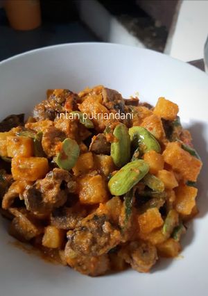 Foto resep Sambal goreng kentang ati ampela pete #7