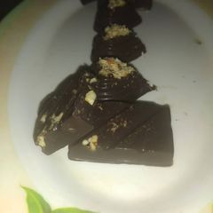 A picture of Roasted almond homemade chocolate.