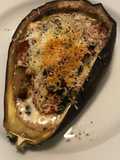 Eggplant Parmigiana in Eggplant Shells (Air Fryer)