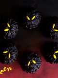 Cupcakes de monstruos negros para Halloween