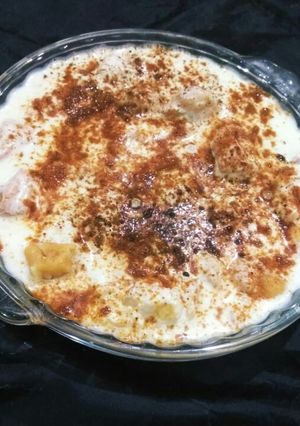 A picture of Cream dahi bary.