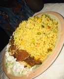 Title: coconut rice and salad