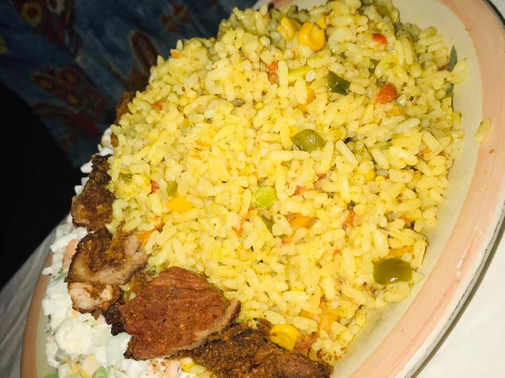 Easy Steps to Make Title: coconut rice and salad the Can Spoil the Tongue So Delicious