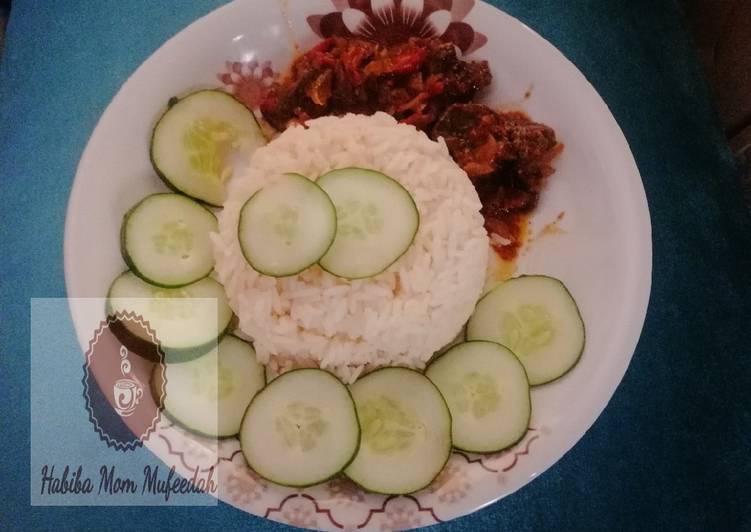 White rice with kidney sous