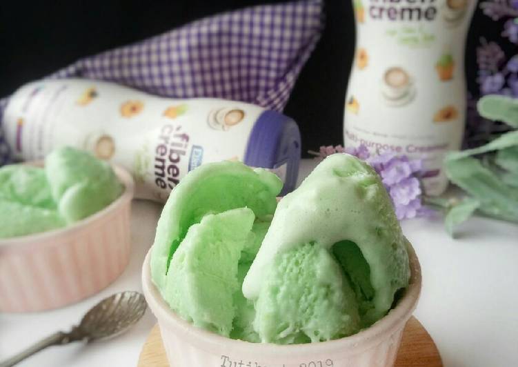 Langkah Mudah untuk Menyiapkan Ice cream pandan fiber cream, Sempurna