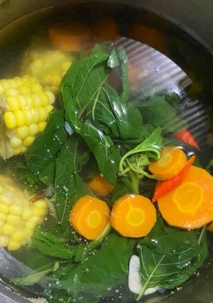 Foto resep Sayur bayam bening Jagung manis