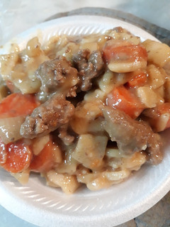 A picture of Ho Fun Noodles with Beef and Vegetables.