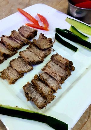 A picture of Easy peasy hunter beef.