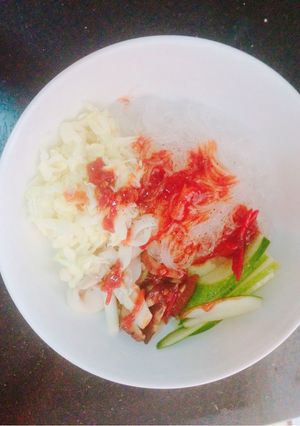 Hình của món Miến trộn chay.