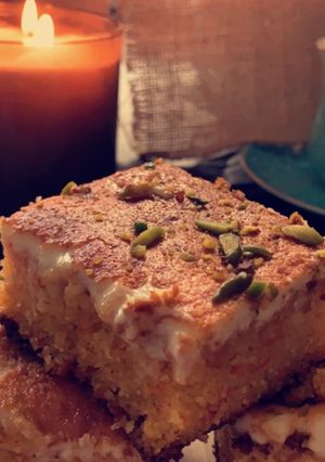 صورة لوصفة بسبوسة الجزر
